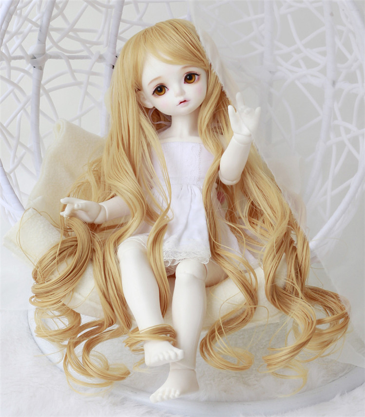 light golden wig for bjd 1/3,1/4,1/6 doll - Click Image to Close